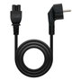 NANO CABLE Cable de Alimentación Trébol CEE7/7 Acodado a C5, 1,5m, Negro