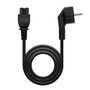 NANO CABLE Cable de Alimentación Trébol CEE7/7 Acodado a C5, 1,5m, Negro