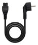 NANO CABLE Cable de Alimentación Trébol CEE7/7 Acodado a C5, 1,5m, Negro