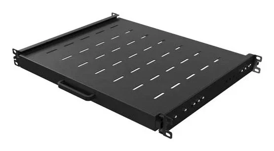 Lanberg AK-1020-B Estantería Deslizante para Rack 19" 1U - Negro, Capacidad 35 kg, Ancho 445 mm, Profundidad 350 mm, Acero