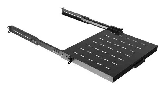 Lanberg AK-1020-B Estantería Deslizante para Rack 19" 1U - Negro, Capacidad 35 kg, Ancho 445 mm, Profundidad 350 mm, Acero