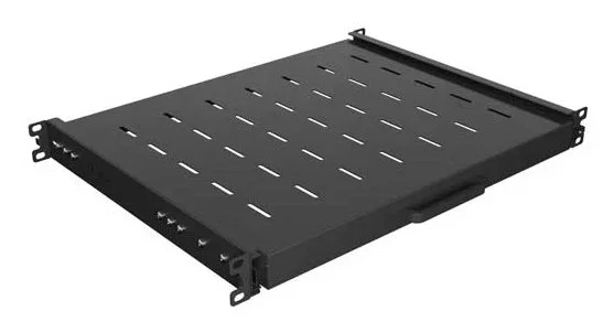 Lanberg AK-1020-B Estantería Deslizante para Rack 19" 1U - Negro, Capacidad 35 kg, Ancho 445 mm, Profundidad 350 mm, Acero