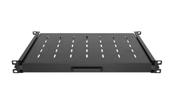 Lanberg AK-1020-B Estantería Deslizante para Rack 19" 1U - Negro, Capacidad 35 kg, Ancho 445 mm, Profundidad 350 mm, Acero
