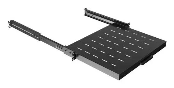 Lanberg AK-1020-B Estantería Deslizante para Rack 19" 1U - Negro, Capacidad 35 kg, Ancho 445 mm, Profundidad 350 mm, Acero