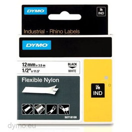 DYMO RHINO Cinta ID1-12 Negro/blanco nylon