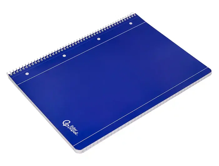 Liderpapel Cuaderno Espiral A4 Micro Serie Azul Tapa Blanda 80 Hojas Liso con Margen 4 Taladros Azul 80gr