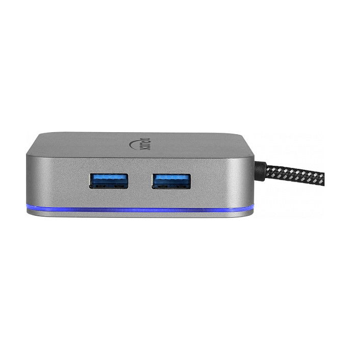 DeLOCK 87742 USB-C Hub Docking Station para Tabletas - 4K HDMI, Gigabit LAN, 3 Puertos USB 3.0, Power Delivery 3.0 con LED, Gris Metal