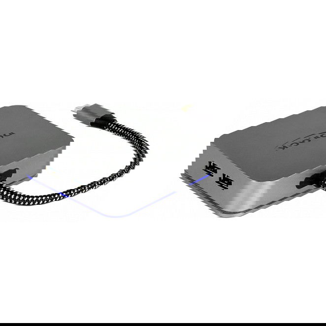 DeLOCK 87742 USB-C Hub Docking Station para Tabletas - 4K HDMI, Gigabit LAN, 3 Puertos USB 3.0, Power Delivery 3.0 con LED, Gris Metal