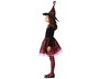 Disfraz de Bruja Niña 10-12 Años - Vestido Corto Fucsia con Sombrero Puntiagudo - Halloween, Carnavales, Fiestas - Detalles Brillantes - Poliéster