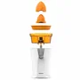 Taurus CITRUS UP Exprimidor de cítricos eléctrico para vasos altos, vertido continuo, 0.2L, 40W, 2 conos, color Naranja y Blanco