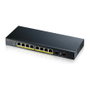 Zyxel GS1900-10HP V2 Switch Gestionado L2 Gigabit con 8 Puertos PoE+ (802.3at), 2 SFP, Presupuesto PoE 77W, 20 Gbit/s, Montaje Pared