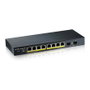 Zyxel GS1900-10HP V2 Switch Gestionado L2 Gigabit con 8 Puertos PoE+ (802.3at), 2 SFP, Presupuesto PoE 77W, 20 Gbit/s, Montaje Pared