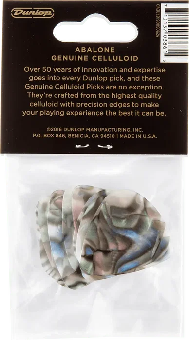 DUNLOP Pack 12 Púas Genuine Celluloid Abalón - Medium