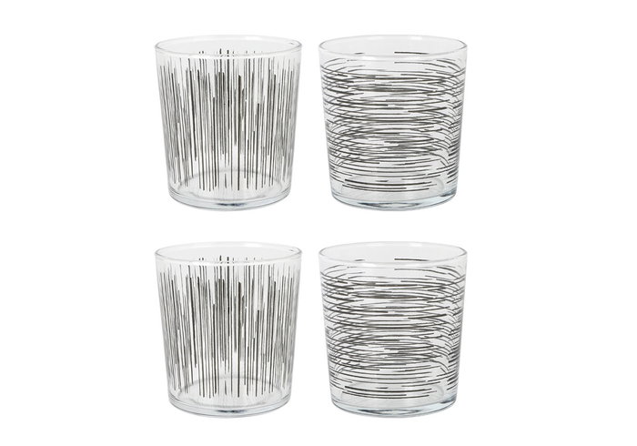 LAV Set de 4 Vasos Pinta Ischia, 340 cc (345 ml) c/u, Cristalería de 9x9x12 cm (6 Cajas)