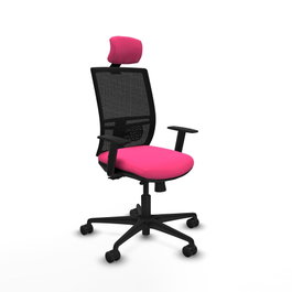 PIQUERAS Y CRESPO Silla de oficina Yunquera Rosa y Negro