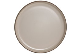 DKD Home Decor Plato Llano de Gres Beige Mate, Pack de 6