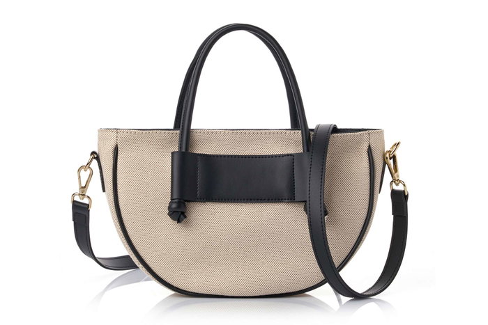 Lucky Bees Bolsa de Hombro Elin - Black, Cuero de Polivinilo, Negro y Crema, Elegancia y Sofisticación, Versátil y Funcional