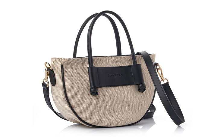 Lucky Bees Bolsa de Hombro Elin - Black, Cuero de Polivinilo, Negro y Crema, Elegancia y Sofisticación, Versátil y Funcional