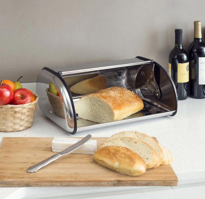 Quttin Panera Metal con Tapa 43.3 cm x 27.6 cm x 18.4 cm (4 Unidades)