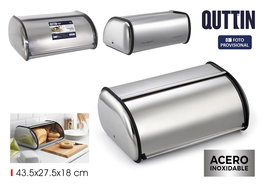 Quttin Panera Metal con Tapa 43.3 cm x 27.6 cm x 18.4 cm (4 Unidades)