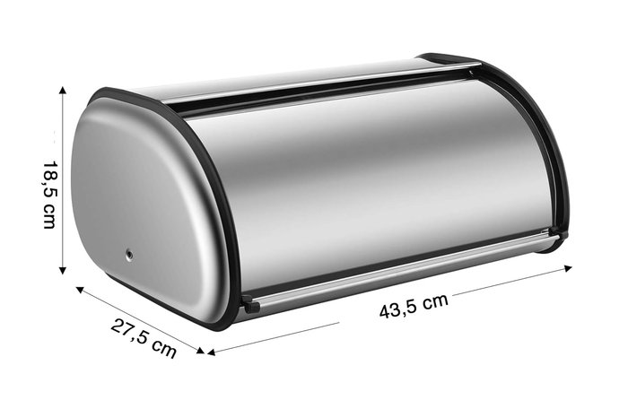 Quttin Panera Metal con Tapa 43.3 cm x 27.6 cm x 18.4 cm (4 Unidades)