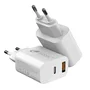 Cargador pared/viaje usb-c/pd + usb-a 20w blanco leotec leotec cargador 20w carga rapida 1 usb-c pd + 1 usb-a blanco (compatible