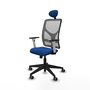 PIQUERAS Y CRESPO Silla de oficina Motilla con Mecanismo Sincro Azul y Gris