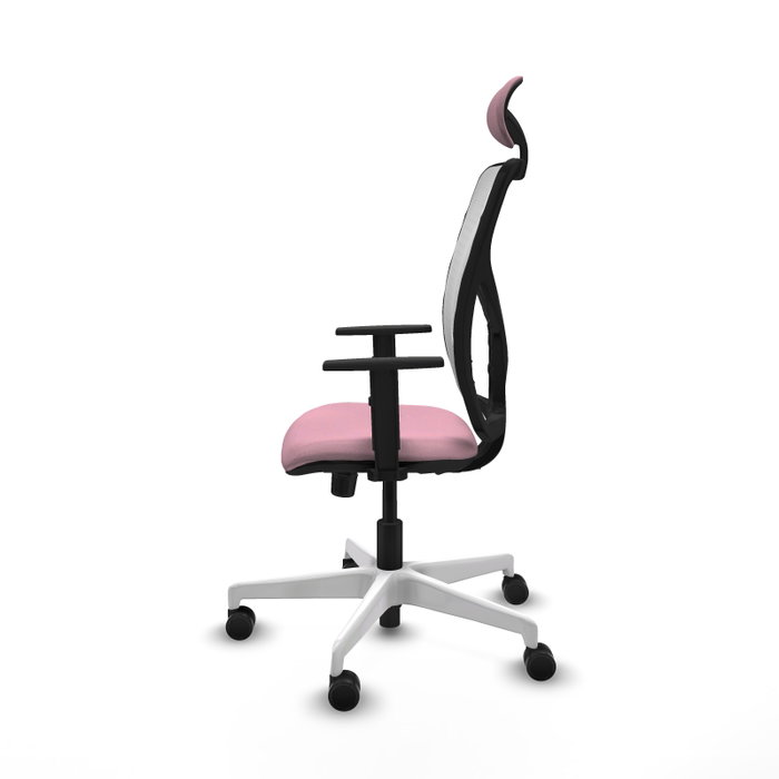 PIQUERAS Y CRESPO Silla de oficina Motilla con mecanismo Sincro, Rosa y Blanco