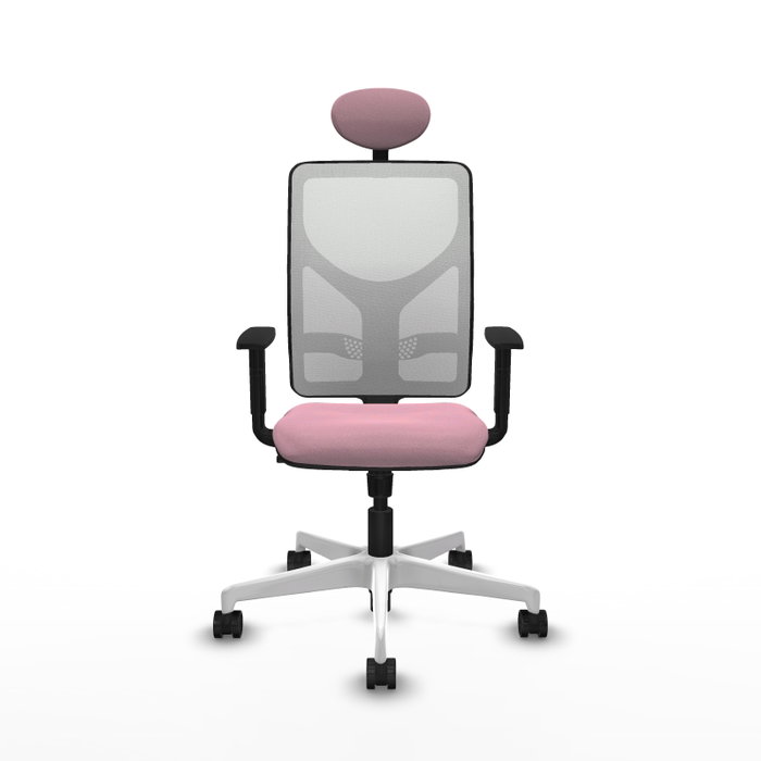 PIQUERAS Y CRESPO Silla de oficina Motilla con mecanismo Sincro, Rosa y Blanco