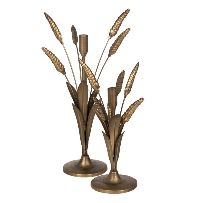 Portavelas Oro Metal Decoración 23 X 23 X 43 cm