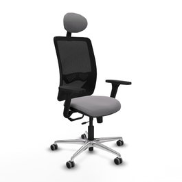 PIQUERAS Y CRESPO Silla de oficina Zulema con mecanismo Sincro/Traslack, Gris y Negro