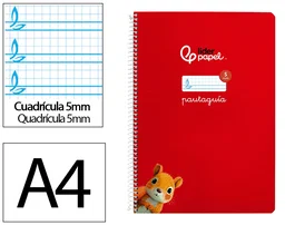 Liderpapel Cuaderno Espiral Pautaguía A4 Tapa Dura Rojo