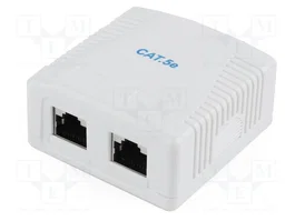 GEMBIRD Enchufe de pared RJ45 x2 Cat 5e Blanco