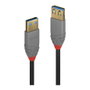 Lindy Cable de Extensión USB 3.2 Gen 1 Anthra Line 1m USB A a USB A, Negro