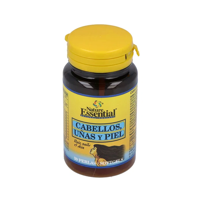 NATURE ESSENTIAL Suplemento Cabello, Uñas y Piel 540mg con Biotina, Colágeno, Vitaminas C, E, Zinc - 30 Perlas NATURE ESSENTIAL Suplemento Cabello, Uñas y Piel 540mg con Biotina, Colágeno, Vitaminas C, E, Zinc - 30 Perlas