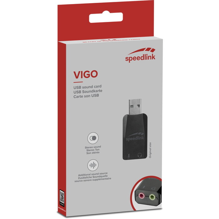 Speedlink VIGO Tarjeta de Sonido USB-A Negro