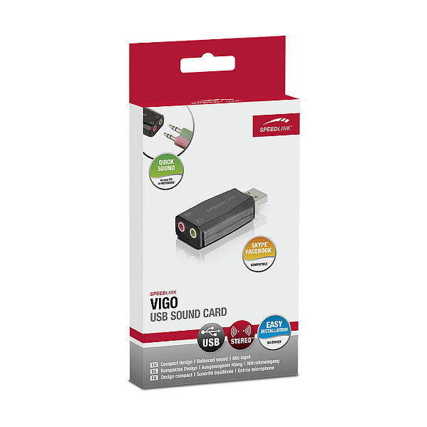 Speedlink VIGO Tarjeta de Sonido USB Negra