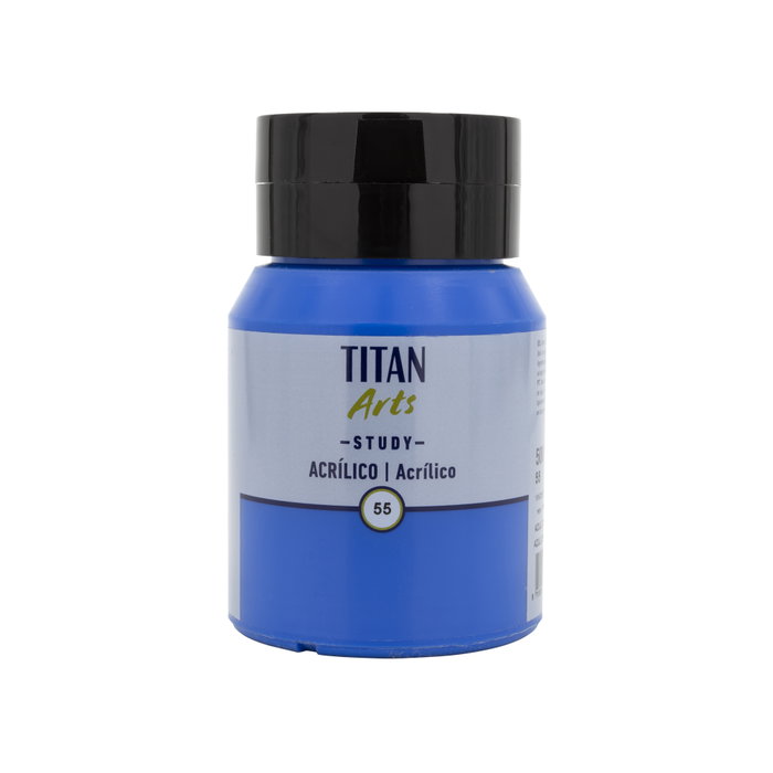 Titan Arts Acrílico Study Azul Cyan Bote 500ml nº55 Titan Arts Acrílico Study Azul Cyan Bote 500ml nº55