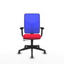 PIQUERAS Y CRESPO Silla de oficina Motilla con mecanismo Sincro/Traslack Rojo y Azul