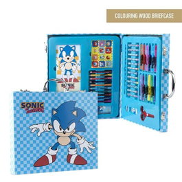Cerdá Maletín de Papelería Coloreable Sonic the Hedgehog Azul