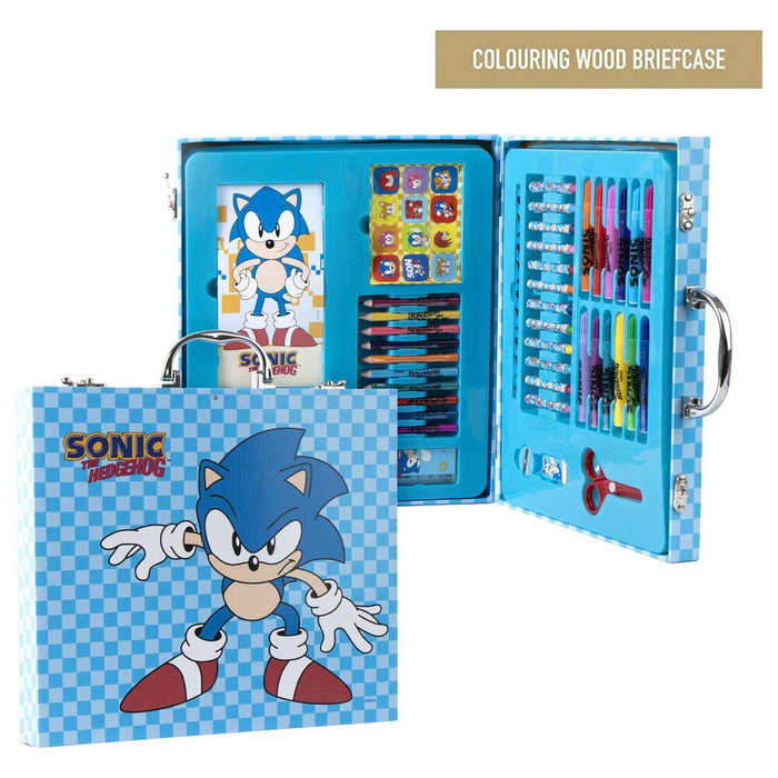 Cerdá Maletín de Papelería Coloreable Sonic the Hedgehog Azul