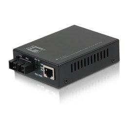 LevelOne Konverter FVT-2001 Convertidor de Fibra Óptica 10/100TX a 100FX SC Multimodo 2 km para Red Ethernet, 100 Mbps, Negro