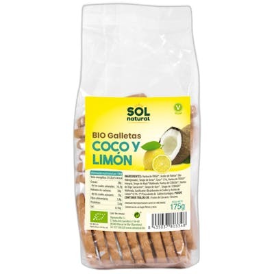 SOLNATURAL Galletas con Coco y Limón BIO 175 g SOLNATURAL Galletas con Coco y Limón BIO 175 g