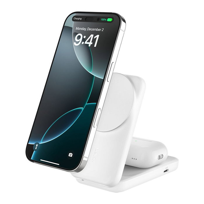 Belkin Cargador Inalámbrico Qi2 UltraCharge 25W, 2-en-1, Blanco, con Cable USB-C 1.5m, Ref. WIZ038kqWH Belkin Cargador Inalámbrico Qi2 UltraCharge 25W, 2-en-1, Blanco, con Cable USB-C 1.5m, Ref. WIZ038kqWH