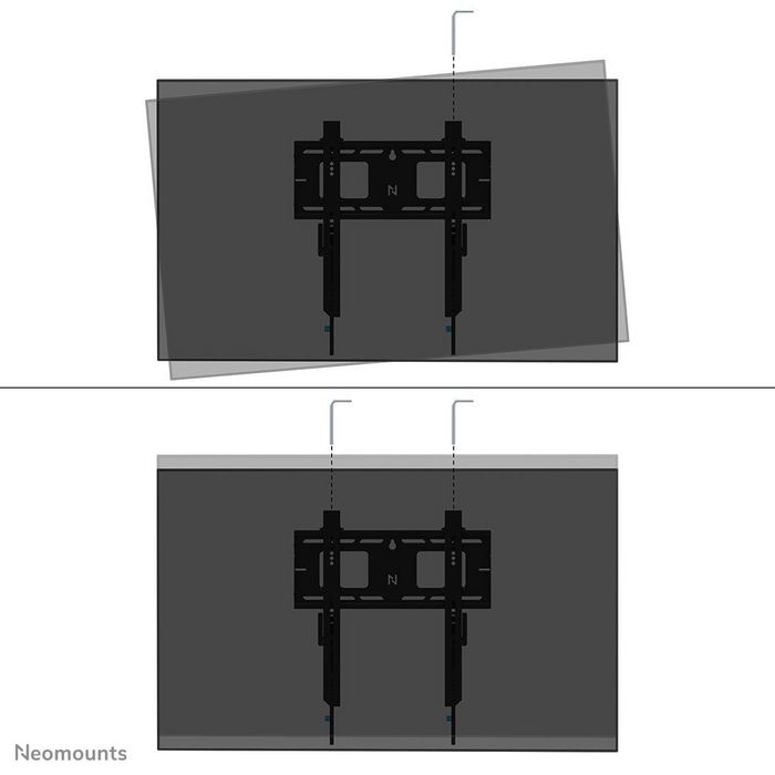 Neomounts WL30-750BL14 Soporte de Pared Fijo para Pantallas Pesadas de 42-75", Hasta 100kg, VESA 100x100-400x400, Nivelación, Instalación Rápida, Negro