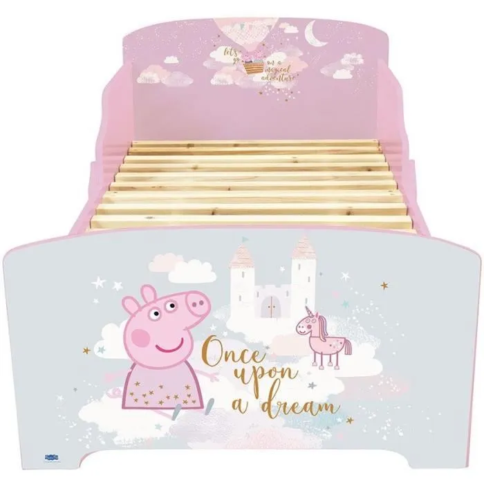 Fun House Cama Infantil Peppa Pig Dream, Iluminado con Lattes, Box Spring, 140 x 70 cm