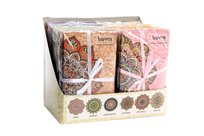 DKD Home Decor Set de 3 Bolsas de Aroma Mandalas 6 Surtido, Papel, 10x2x17 cm