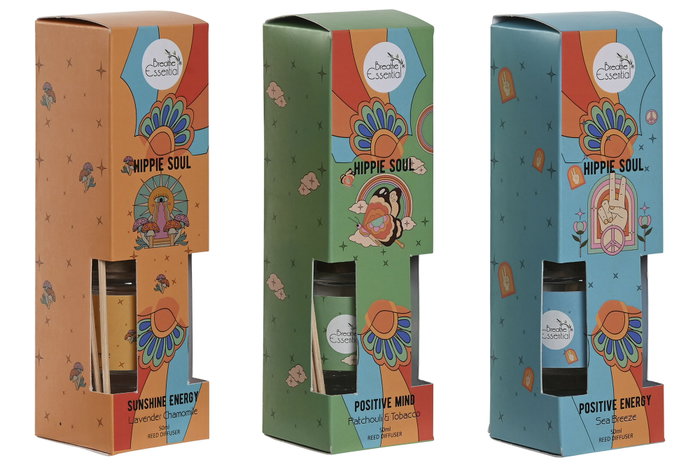 DKD Home Decor Ambientador Mikado Cristal Hippie Soul 50 ml (Pack de 6)