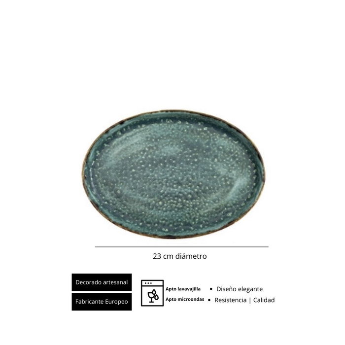 Summa Moon Turquoise Set de 6 Platos Llanos Oval 23x17 cm Turquesa Summa Moon Turquoise Set de 6 Platos Llanos Oval 23x17 cm Turquesa