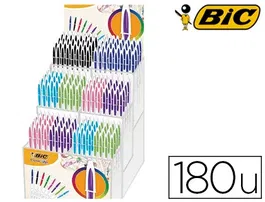 Bic Boligrafo Cristal Up Bicolor Punta 1,2 mm Expositor 180 Unidades Colores Surtidos